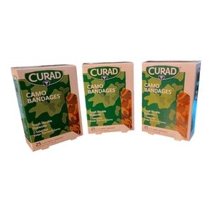 CURAD Camo‎ Bandages 25 Flex Fabric Tough Durable Protection 4 Sided Seal